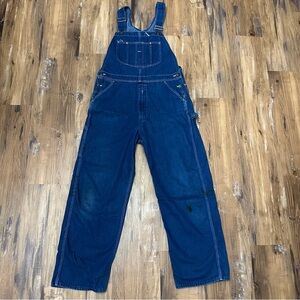 VTG Sears Roebucks Dark Wash Blue Jean Denim Overalls